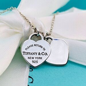 Tiffany & Co Double Heart “Return to Tiffany”  16” silver 925  box